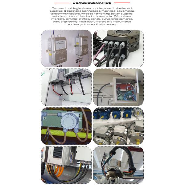 Polyamide Nylon Anti-Vibration Cable Glands IP68 with Flange Dome Cap & Flange Locknut