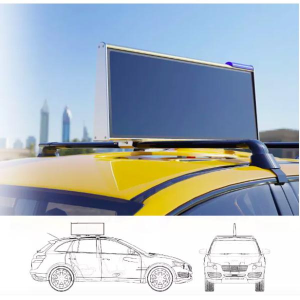 Double Side Wifi Taxi Top LED Display 4G Remote Control Outdoor Guide