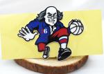 Custom Silicone Labels Cartoon Garment Patches Old Man Playing Basketball