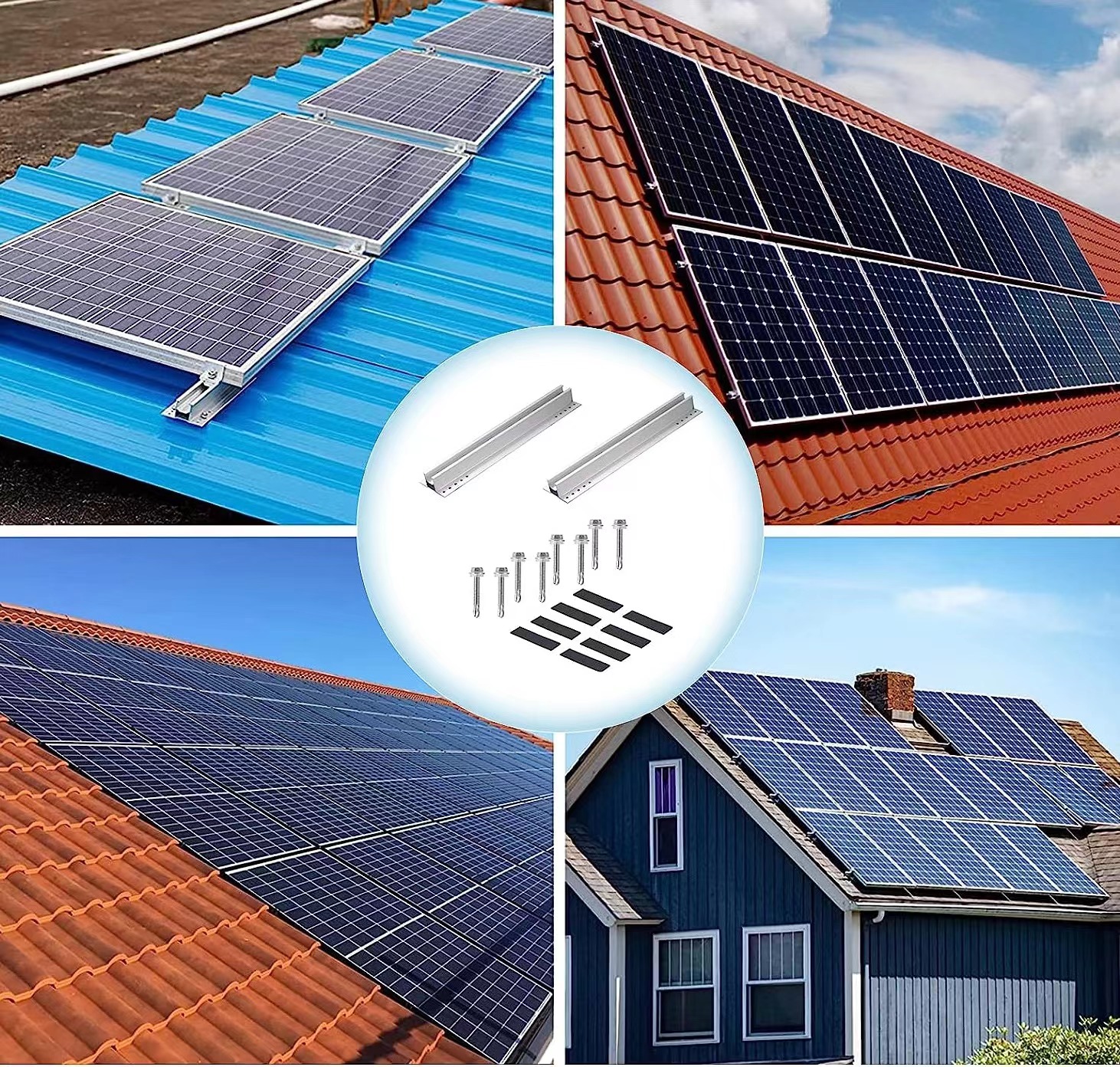 Solar Rail Connector Clamp for Solar Panel Mounting on Landscape/Portrait Orientation