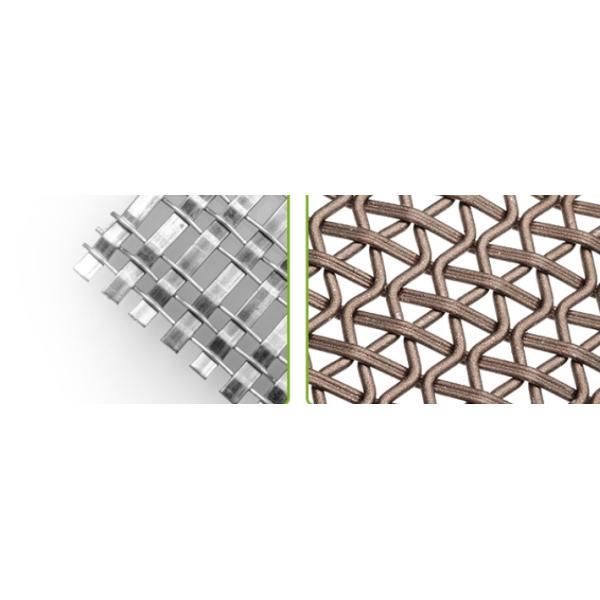 Woven Type Crimped 0.8mm Decorative Metal Mesh Screen 6meter Length