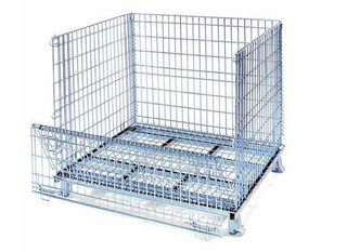 China Wire container industrial warehouse collapsible metal wire mesh container wholesale