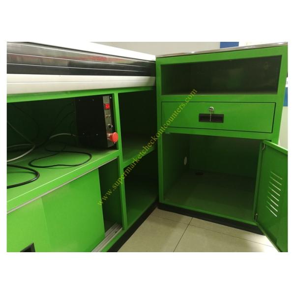 Checkout Counter With Sensor Conveyor Belt / Cashier Desk Stand For Store