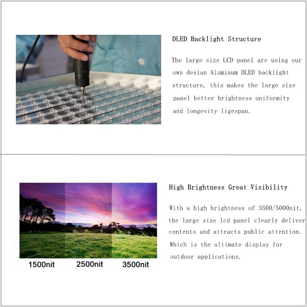 32 Inch Lcd Display Panel Sunlight Readable Outdoor Display Large