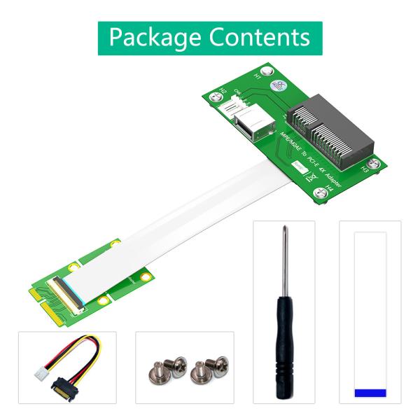 long Shielded Mini PCI-E Express X4 USB Riser Cable Card Horizontal