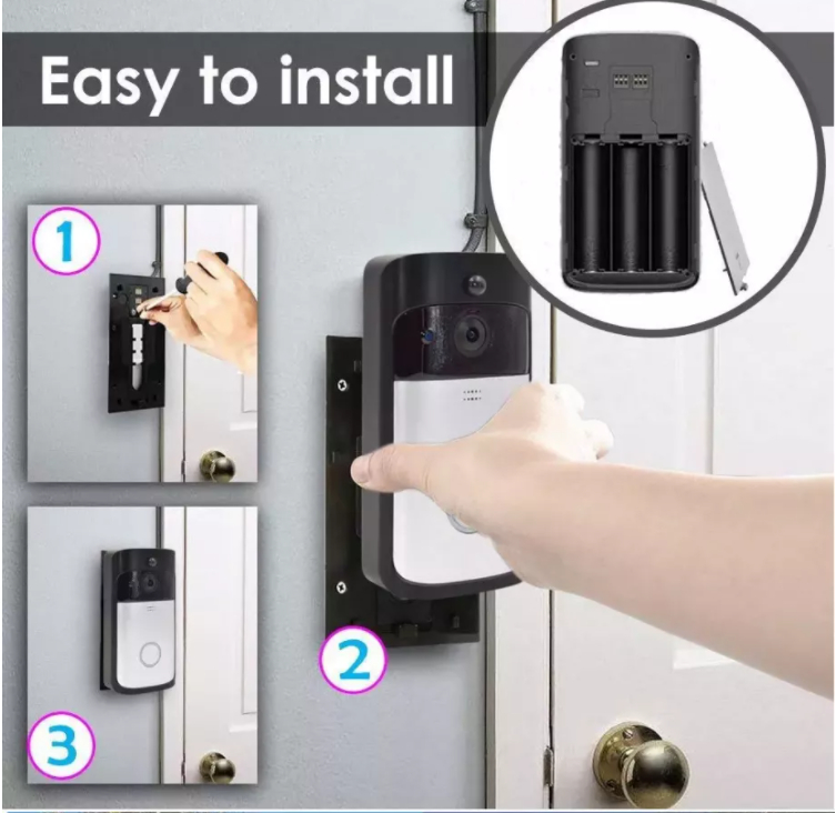 2.4GHz 2MP Tuya Smart Doorbell Camera Night Vision 3400mHA Battery