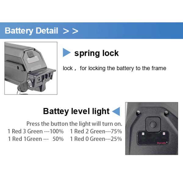 Hot Sale Dorado Battery Electric 36V48V10ah 12ah 17.5ah Electric Bicycle Lithium Battery