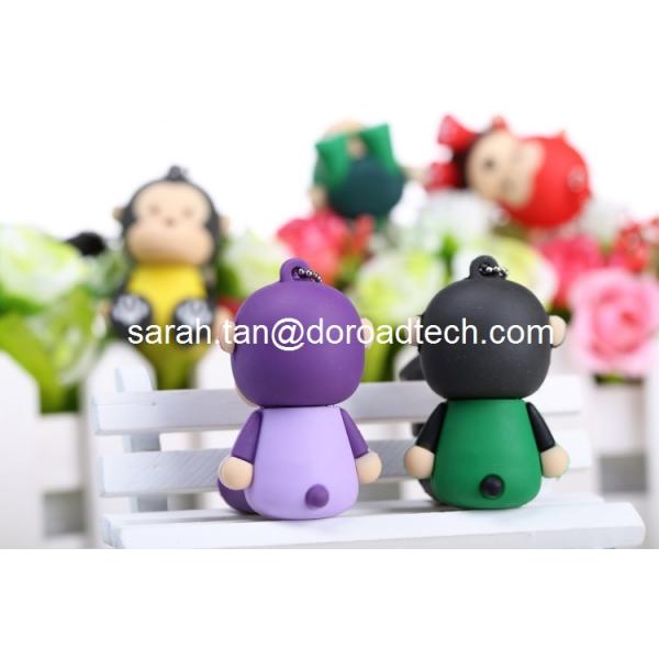 Original A Grade Chipset Customized Cute Monkey PVC Cartoon USB Flash Drives