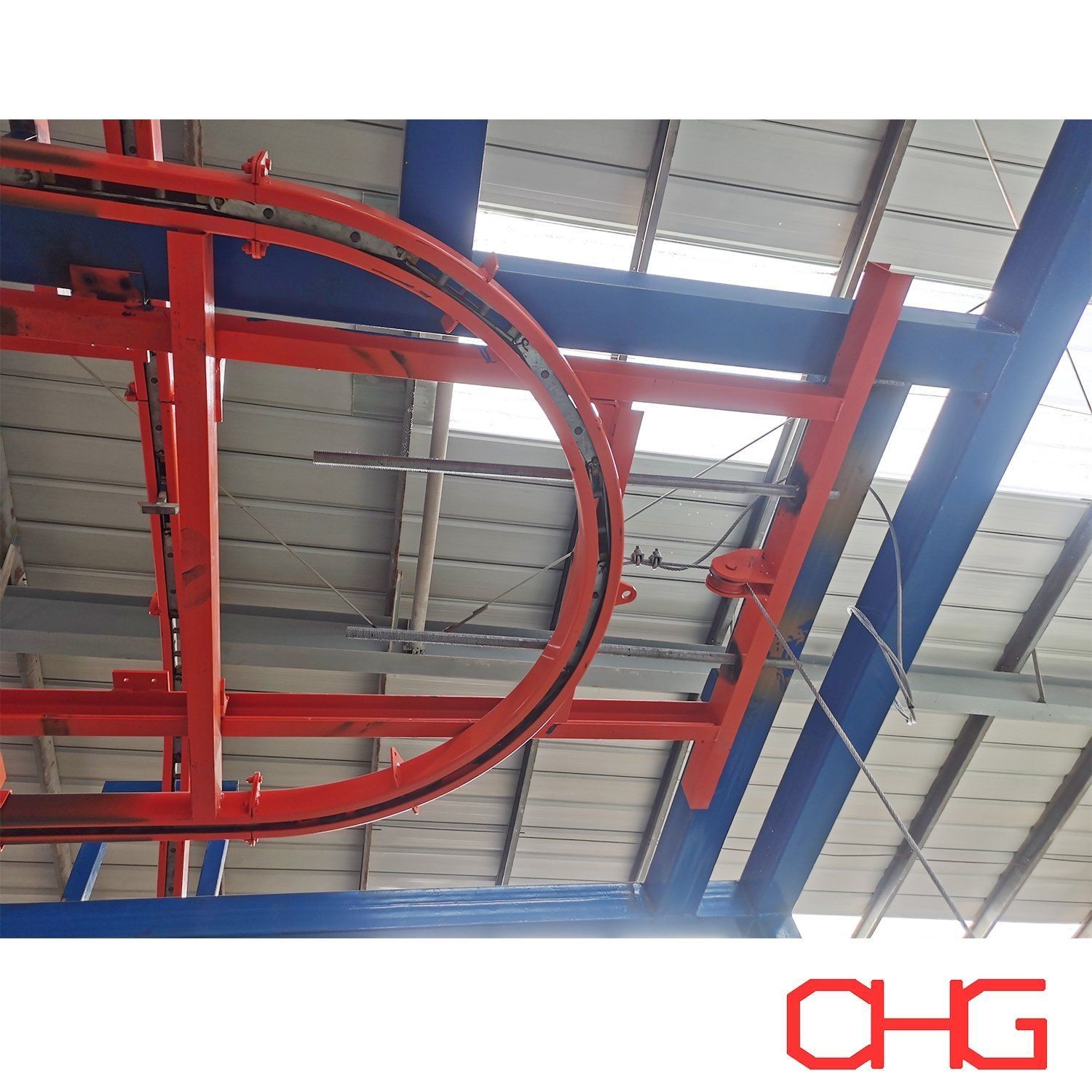 China Power And Free Metal Powder Coating Line Overhead Operation Customized wholesale