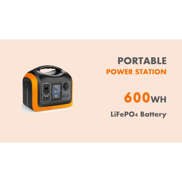 24V 4A Car Charging Portable Solar Power Bank Outdoor Camping Generator 600W