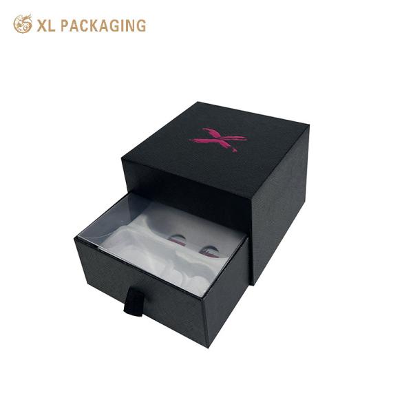XL Packaging Custom Luxury Boxes Custom Logo Paper Black Perfume Box Packaging Empty Perfume Boxes 2 Layers Drawer Cosmetic Gift Box