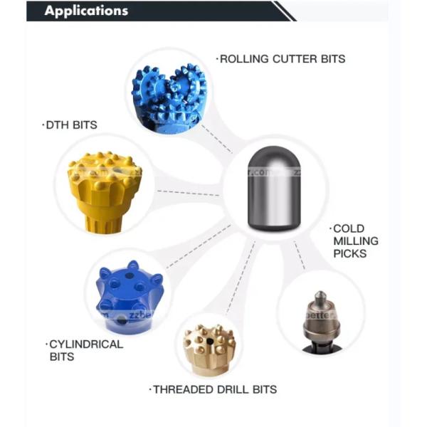 Spherical Cemented Carbide Button YG8C YK15 YG11C YK25 For Drilling
