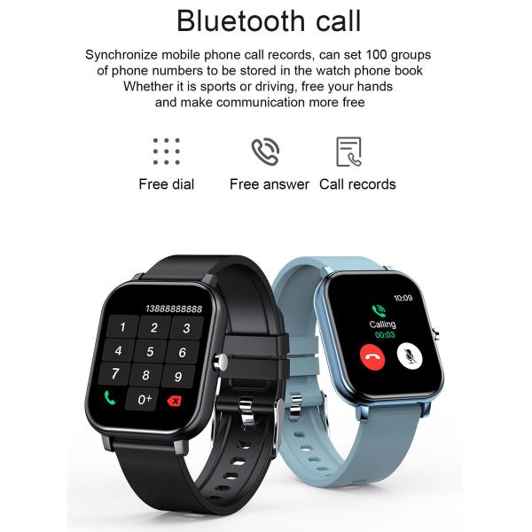 Full Touch Smartband Watch Bluetooth Music Playback Temperature Detection Health Tracker