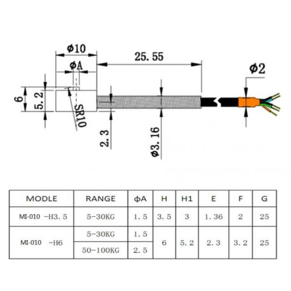 Mini Load Cell HZFS-011 200kg micro Stainless Steel Weighing Tension And Compression weight sensor 2.5-5V