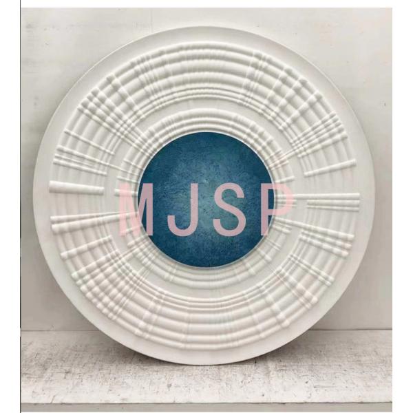 Round Abstract 3D Metal Art Painting Handmade Ink Paintings Wall Arts With Frame