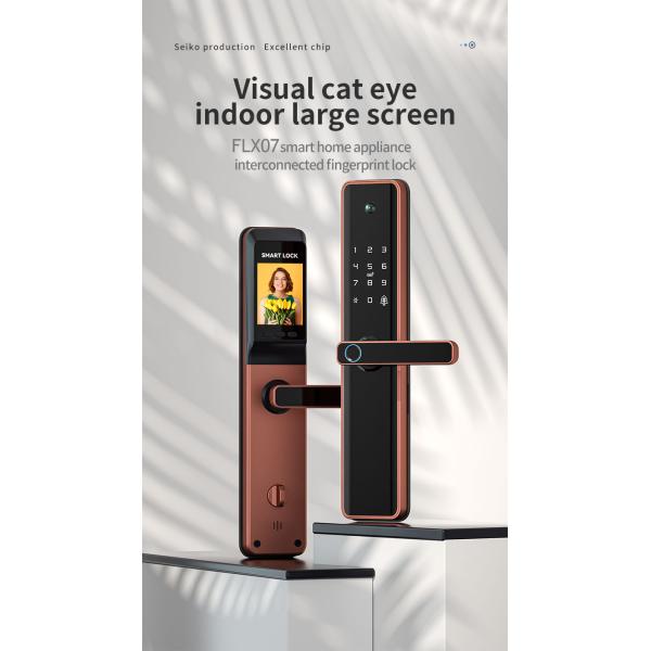 Tuya App Fingerprint Door Locks High Definition Visual Large Screen With Cat Eye