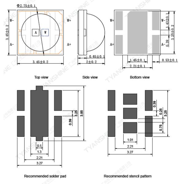 SMD3535 LED 2Watt Tunable White 1800K - 6000K LM-80 certified SMD LED