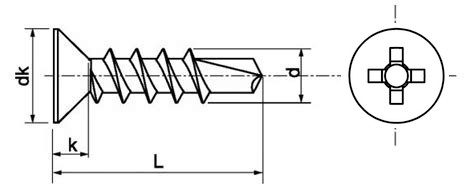 Countersunk Head Self Drilling Screw Stainless Steel 410 SS DIN 7504 P