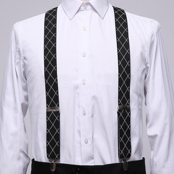 Y Style Elastic Strap Clip 110cm Genuine Leather Suspenders Custom Printed