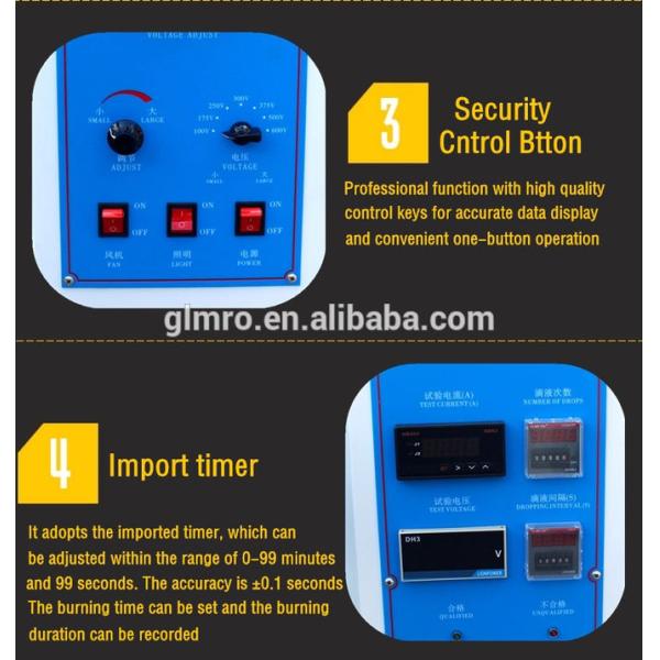 Accurate Timing Plastic Horizontal Vertical Burning Tester