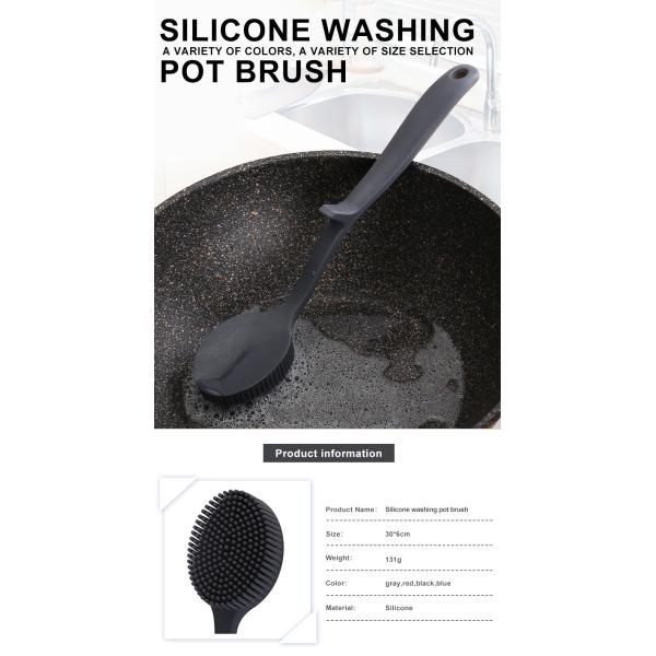 ODM Hangable Silicone Kitchen Utensil Long Handle Brush Tool