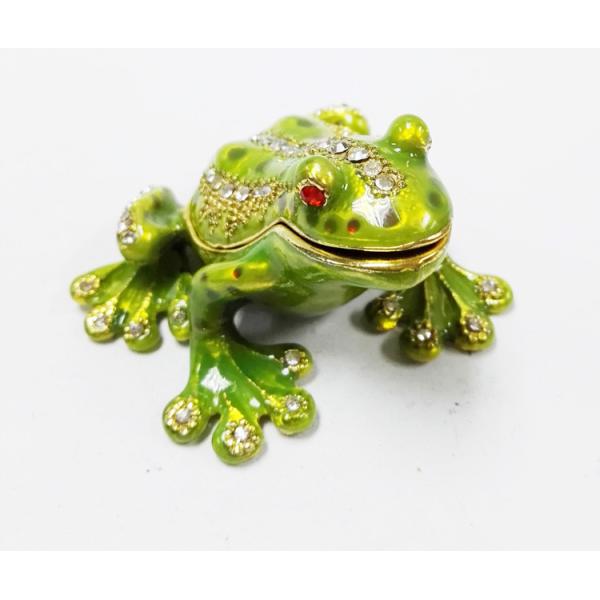 3D magnetic frog shape jewelry box party favors metal pewter frog jewelry box