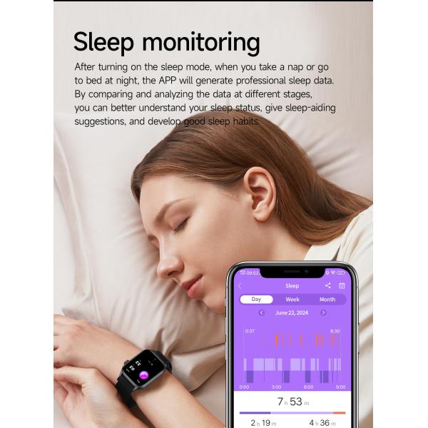 AI Voice Assistant Square Shape Smart Watch Health Monitoring Smart Watch