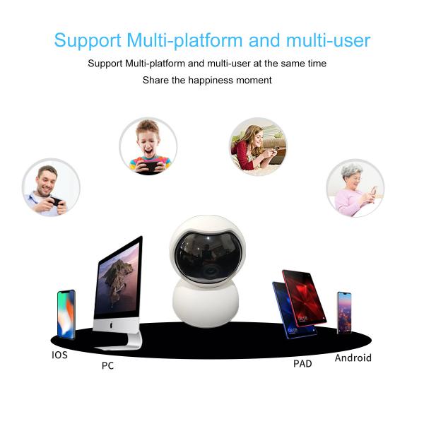 Indoor auto tracking WIFI PT 1080P 2MP WIFI camera wireless onvif 128G TF card slot home security wifi camera