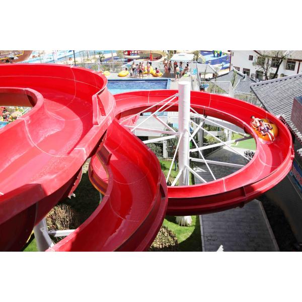 Giant Water Park Accessories Fiberglass Water Slide with 10.8m Platform Height for Outdoor / Indoor Aqua Park