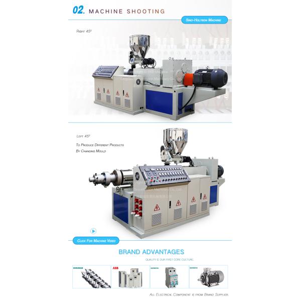 HSJZ-65/132 Multifunctional 37kW Conical Twin Screw Extruder PVC