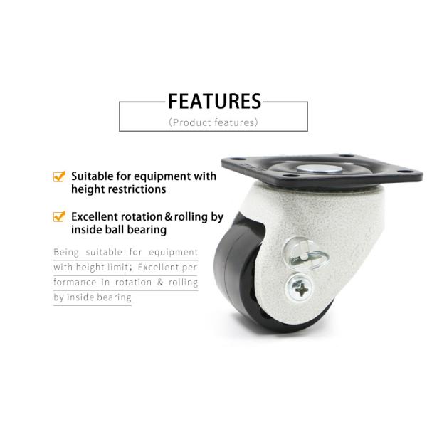 Low Profile Industrial 670kg 76mm Locking Swivel Casters With Brake