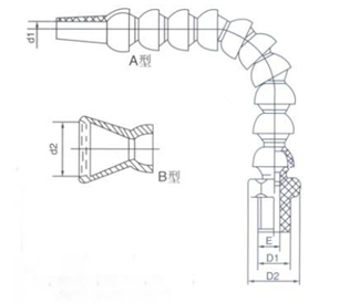 PA66 Blue Straight Flexible Ajustable Coolant Pipe For Tooling Machine Coolant System With Nozzle Changeable