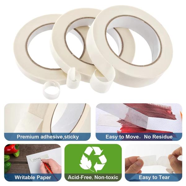 Custom No Residue White Natural Rubber Indoor Painting Easy Sticky Masking Paper Tape