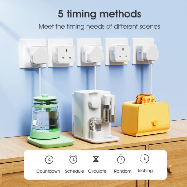 Tuya Smart Home Plug: UK Socket Travel Adapter with Type-C, 16A WiFi RF433, App & Voice Control, Compatible with Alexa