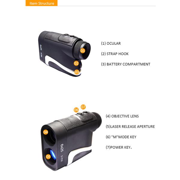 1500M 7° Rifle Hunting Range Finder Slope Golf Laser Rangefinder