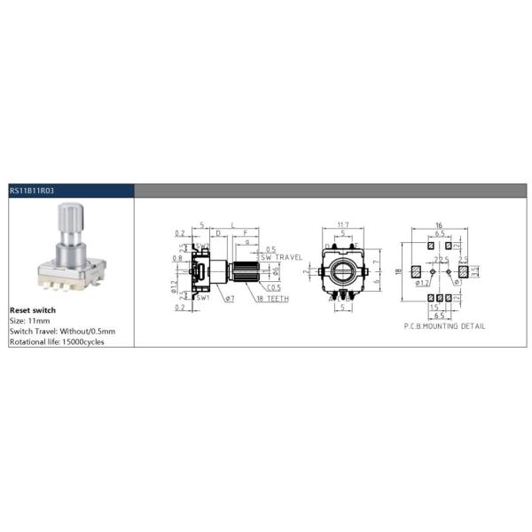 Single Button Rotary Type Audio Reset Switch With Rotary Number