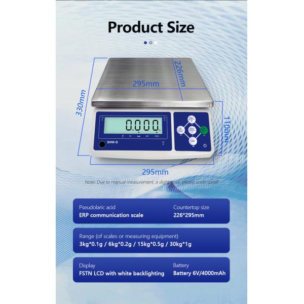 ABS SHWDL-3KG Bluetooth Support ERP Software LCD Display AC/DC Power Supply 226mm*295mm