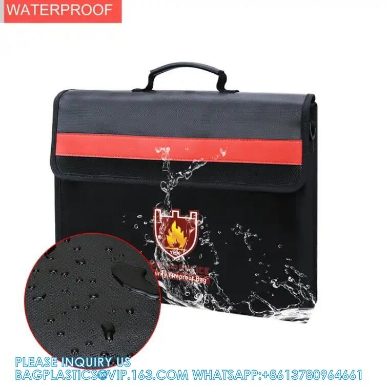 Water Resistant Fireproof Document Bag Fire Proof Document Money Bag Passport Money Credit Travel Security Bags