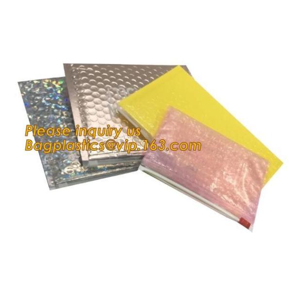 Cosmetic Pink Slider Padded Bag/Silver Zip lockkk Bag With Bubble,Padded Envelopes Cheap Aluminium Foil Zip lockkk Holographic