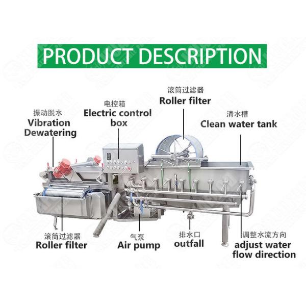 CE Approved Broccoli Lettue 1 Ton/H Vegetable Washing Machine