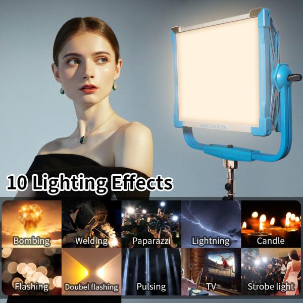 300W LED Soft Video Studio Photo Lights Panel Dual Color Temperature 10 photographic Lighting Effects 3200K 5500K