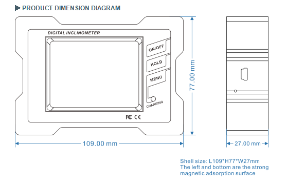 100Hz 70C 2 Axis Digital Inclinometer USB