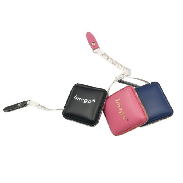 Retractable Square Measuring Tape PU Leather Debossing Logo Metal