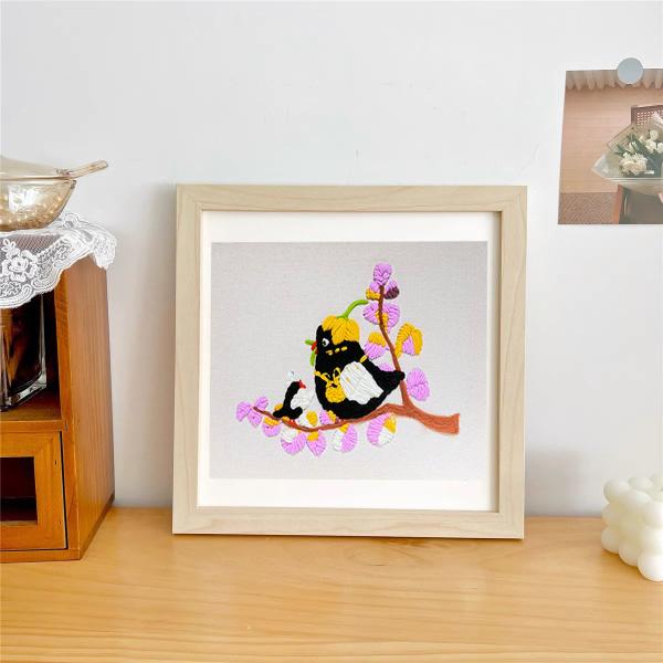 Milk Cotton And Wool Punch Needle DIY Crochet Kit Bird Decoration Painting For Beginners