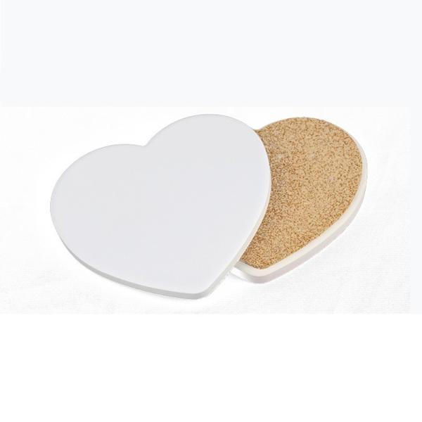 Printable Heart Shape Sublimation Ceramic Coaster Blanks Personalized Ceramic Coasters
