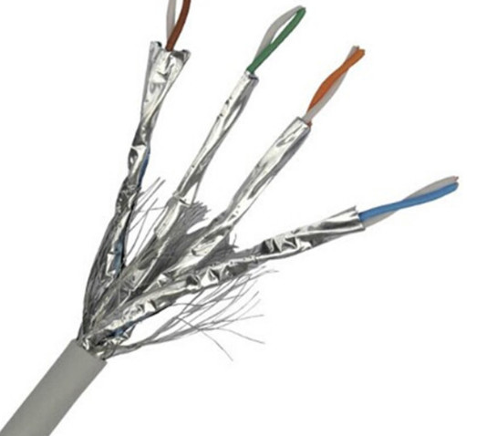 PVC Jacket Ethernet Cat7 Lan Cable HDPE Insulation Bare Copper