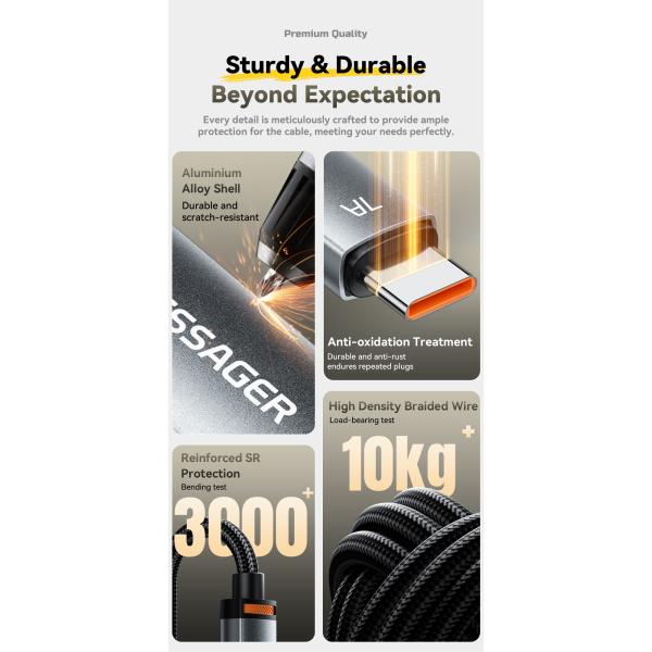 ESSAGER ES-X67 2 in 1 100W USB Type C to USB Type C Lighting Data Cable