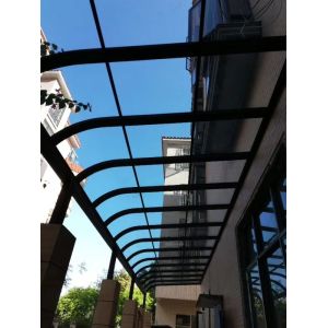 China Convenient Grey Aluminium Canopy With PC Sheet And Accessories wholesale