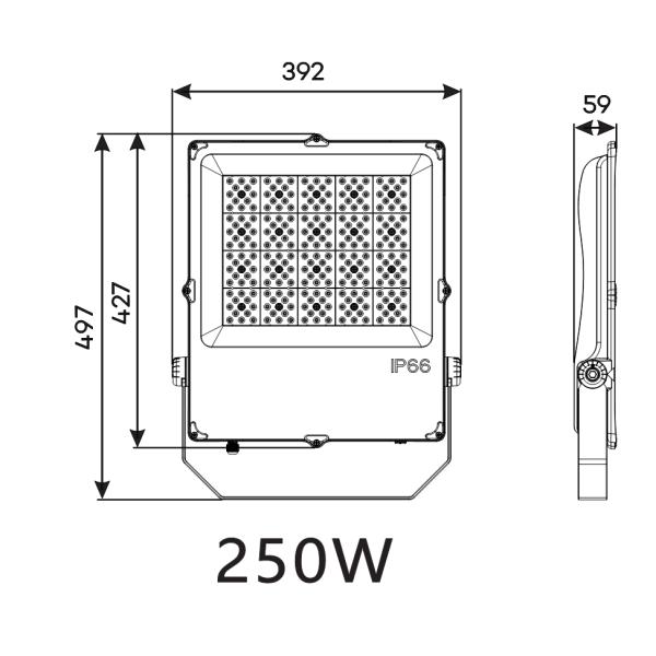 300W 400W 160lm/W LED Floodlight LED Projector Light IP66 Waterproof Sport Light