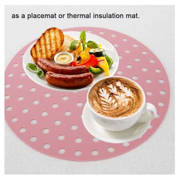 Custom Reusable Silicone Kitchenware Set , Air Fryer Silicone Pad Round Square Shape